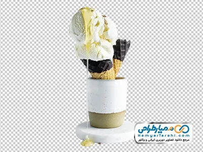 دانلود تصویر با کیفیت بستنی قیفی وانیلی