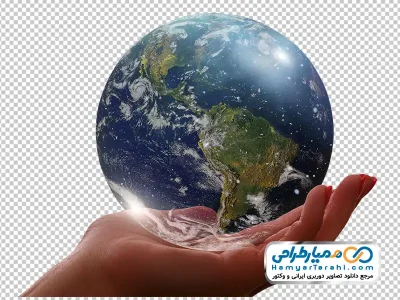 دانلود عکس png کره زمین روی دست
