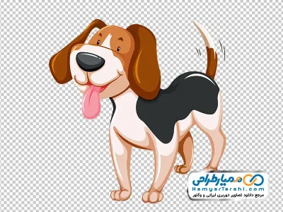 تصویر کارتونی توله سگ خوشحال با فرمت png