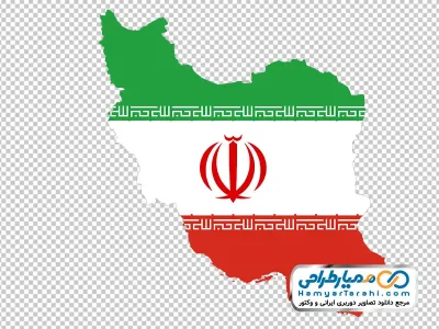 دانلود عکس png نقشه ایران به رنگ پرچم