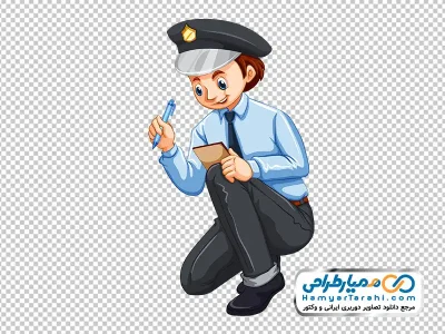دانلود تصویر وکتوری پلیس در حال نوشتن