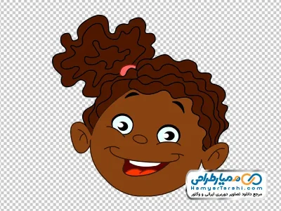 عکس کارتونی صورتک دختر سیاه پوست با فرمت png