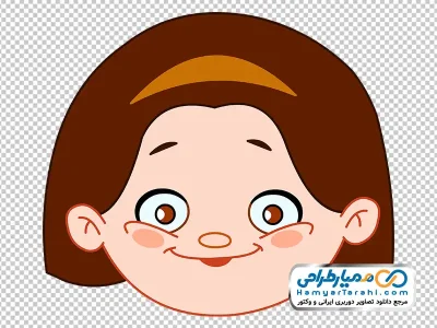 عکس کارتونی صورتک دختر با فرمت png