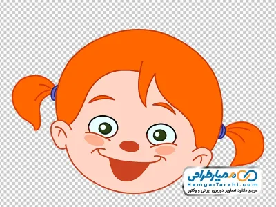 دانلود عکس کارتونی صورتک دختر بچه با فرمت png