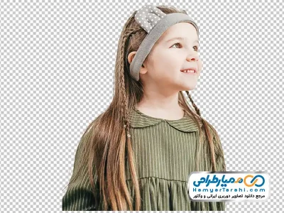 تصویر دختر بچه با موهای بلند با فرمت png