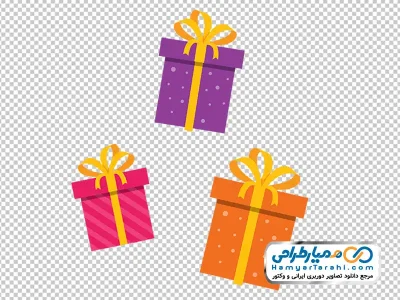 تصویر وکتوری جعبه های کادویی رنگی