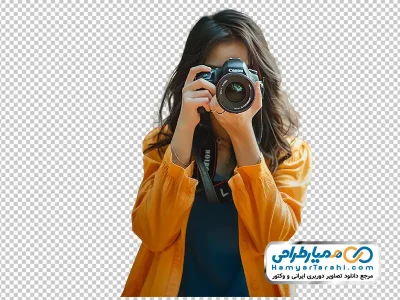 تصویر دختر عکاس با فرمت png