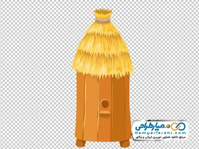 تصویر وکتوری کلبه کاهی با فرمت png
