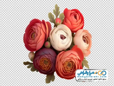 تصویر وکتوری گل های رنگارنگ کارت پستالی