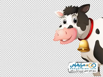 تصویر کارتونی گاو با فرمت png