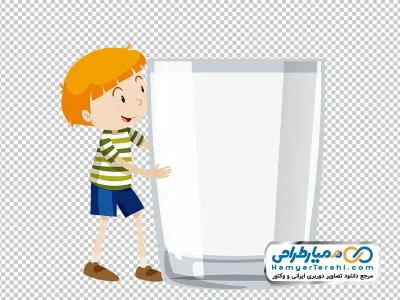 دانلود عکس کارتونی پسر بچه با لیوان شیر
