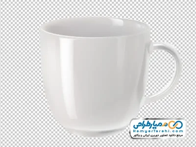 تصویر ماگ قهوه سرامیکی سفید با فرمت png