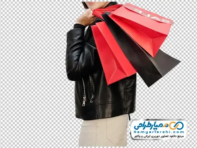 تصویر png خانم با ساک خرید