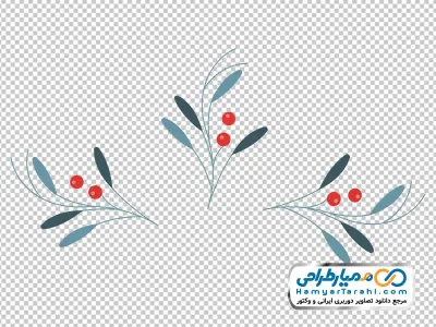 تصویر وکتوری شاخه زمستانی با توت های وحشی با فرمت png