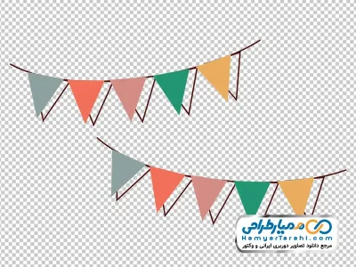 آیکون ریسه کاغذ رنگی تولد با فرمت png