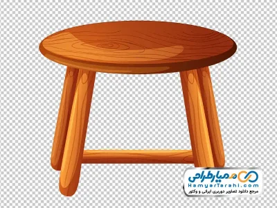 تصویر وکتوری چهارپایه چوبی با فرمت png