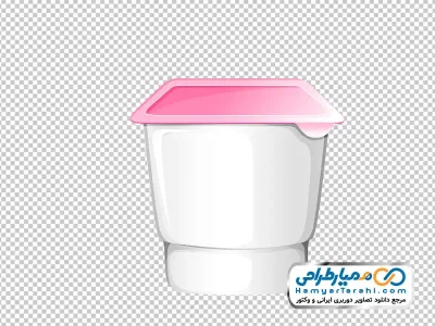 تصویر وکتوری خامه صبحانه در ظرف پلاستیکی در دار با فرمت png