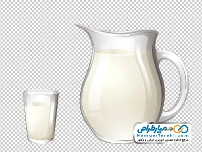 دانلود تصویر png وکتور پارچ و لیوان شیر