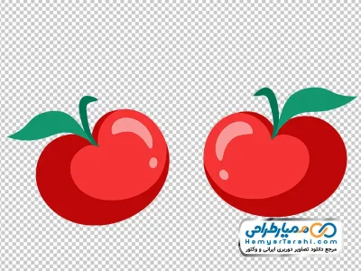 تصویر نقاشی سیب قرمز