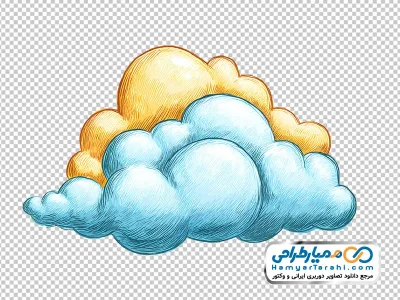 دانلود نقاشی وکتوری توده ابرهای آبی و زرد