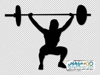 تصویر وکتوری زن ورزشکار در حال وزنه زدن با فرمت png