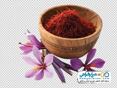 دانلود عکس با کیفیت کاسه زعفران با گل زعفران