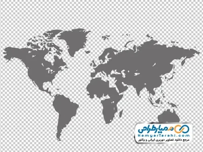 عکس وکتوری نقشه جهان با فرمت png