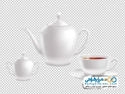 تصویر قوری و فنجان چای با فرمت png