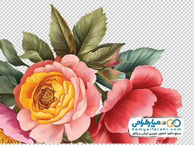 فایل تصویر دوربری گل بوته آبرنگی