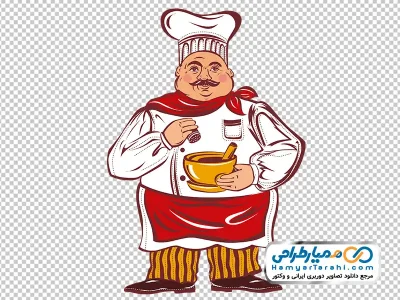 تصویر وکتوری سرآشپز چاق