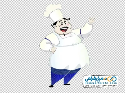 عکس کارتونی سرآشپز چاق