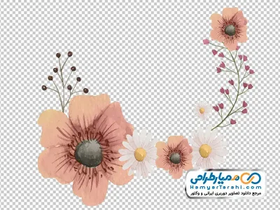 تصویر با کیفیت حاشیه گل آبرنگی