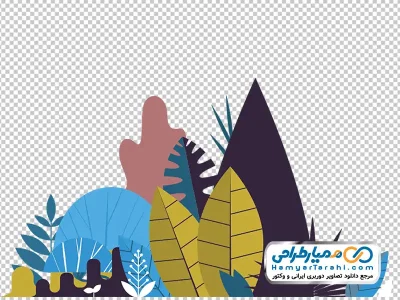 دانلود طرح png گل و بوته های گرمسیری انتزاعی