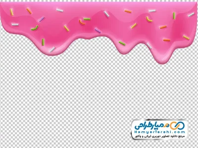 عکس وکتوری کرم توت فرنگی در حال چکیدن با دانه های دراژه