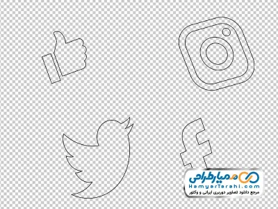 دانلود تصویر png لوگو رسانه های اجتماعی خارجی