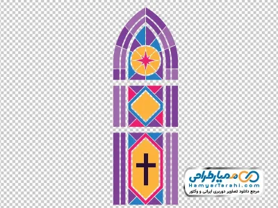 دانلود تصویر وکتوری پنجره رنگی کلیسا