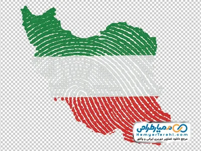 عکس وکتوری نقشه ایران به رنگ پرچم