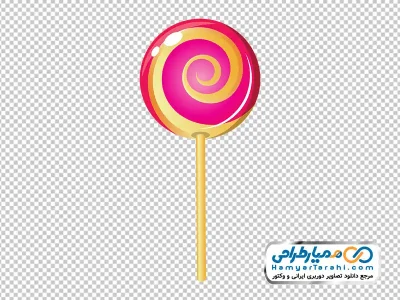 دانلود فایل png آبنبات چوبی مارپیچی قرمز