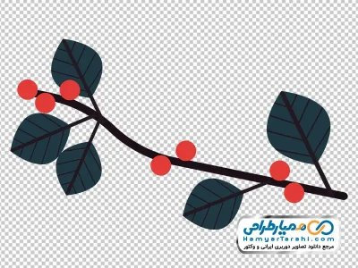 عکس وکتوری شاخه درخت با توت زمستانی