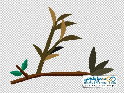 دانلود عکس وکتوری شاخه درخت با برگ های کوچک