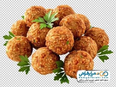 تصویر با کیفیت فلافل با جعفری خرد شده