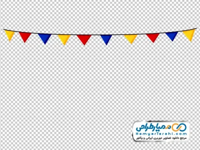 دانلود تصویر png ریسه کاغذ رنگی تولد ساده