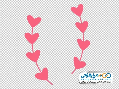 عکس وکتوری شاخه با برگ های قلبی با فرمت png