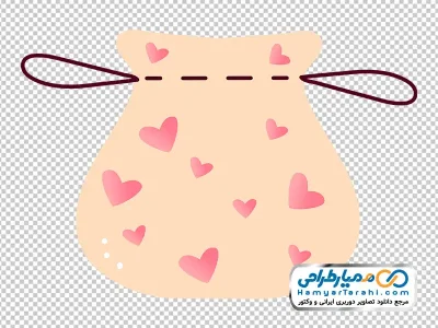 تصویر وکتوری کیسه هدیه پارچه ای با فرمت png