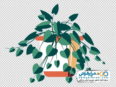 دانلود تصویر وکتوری گلدان آپارتمانی با برگ های سبز