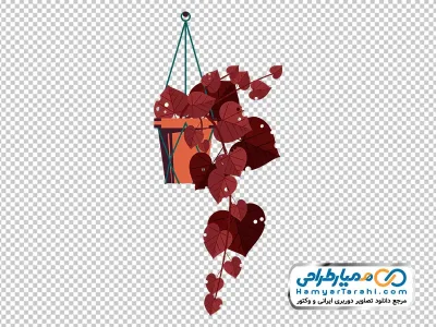 دانلود تصویر png گلدان گل آپارتمانی آویزان