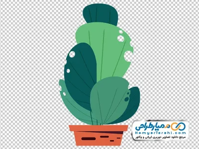 دانلود عکس وکتوری گیاه آپارتمانی با برگ های پهن سبز