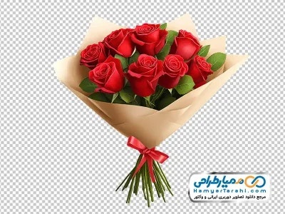 تصویر وکتوری دسته گل رز قرمز