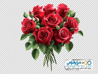 دانلود عکس وکتوری دسته گل رز قرمز