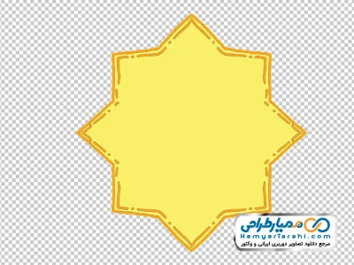 دانلود تصویر وکتوری کادر هشت گوشه طلایی